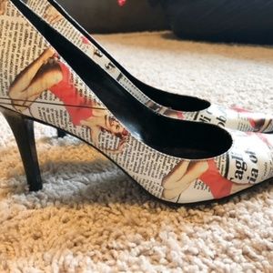 Carlos by Carlos Santana Newspaper Print Pump